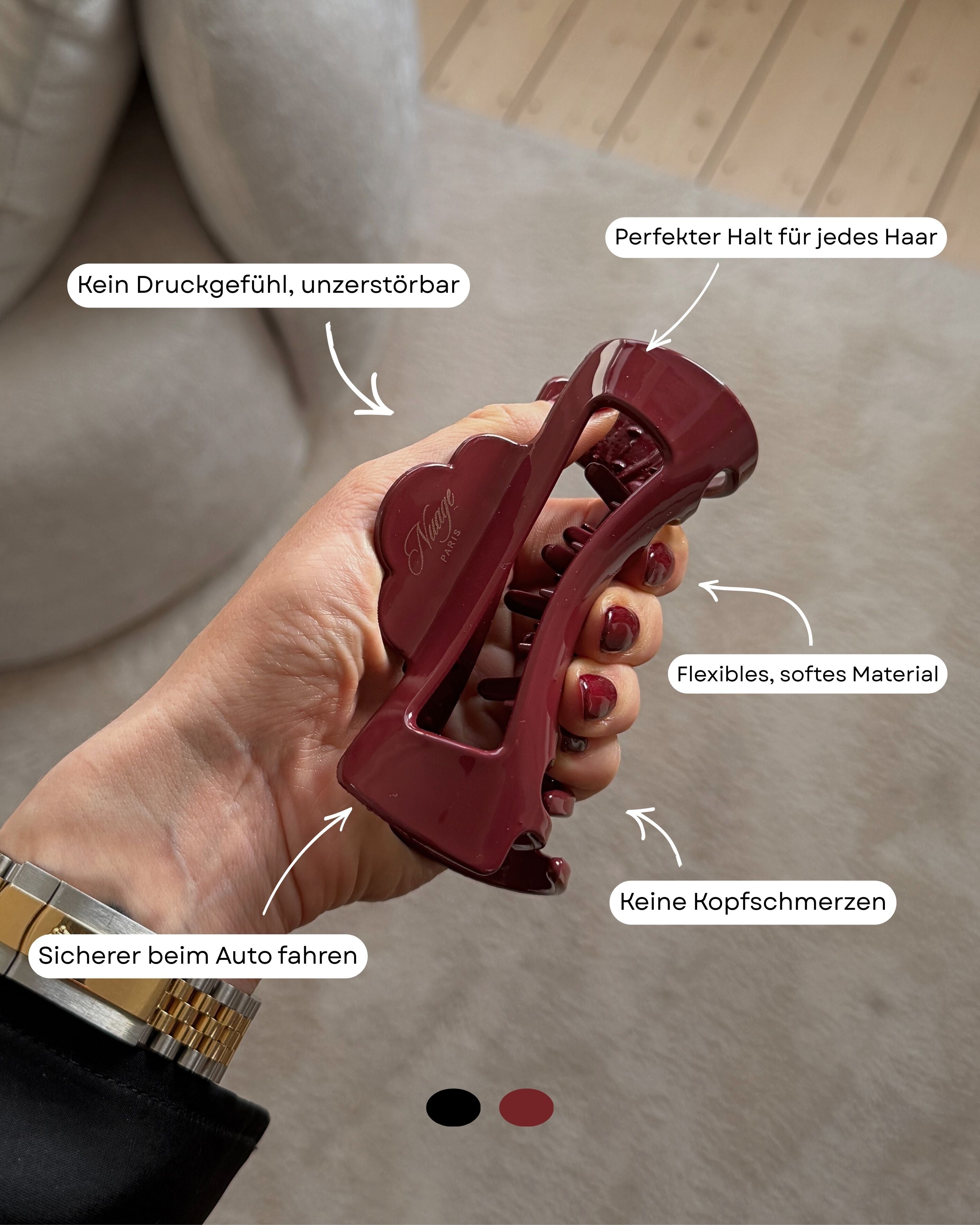 Élégance Haarklammer - Rouge